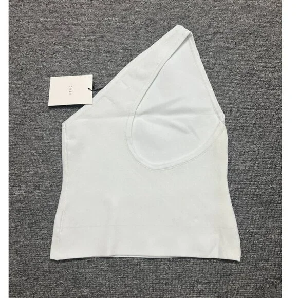 NWT DISSH One Shoulder Mosman Knit Top XS/S/M White Ivory Quiet Lux